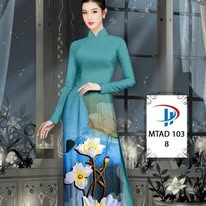 Áo dài đi họ màu xanh